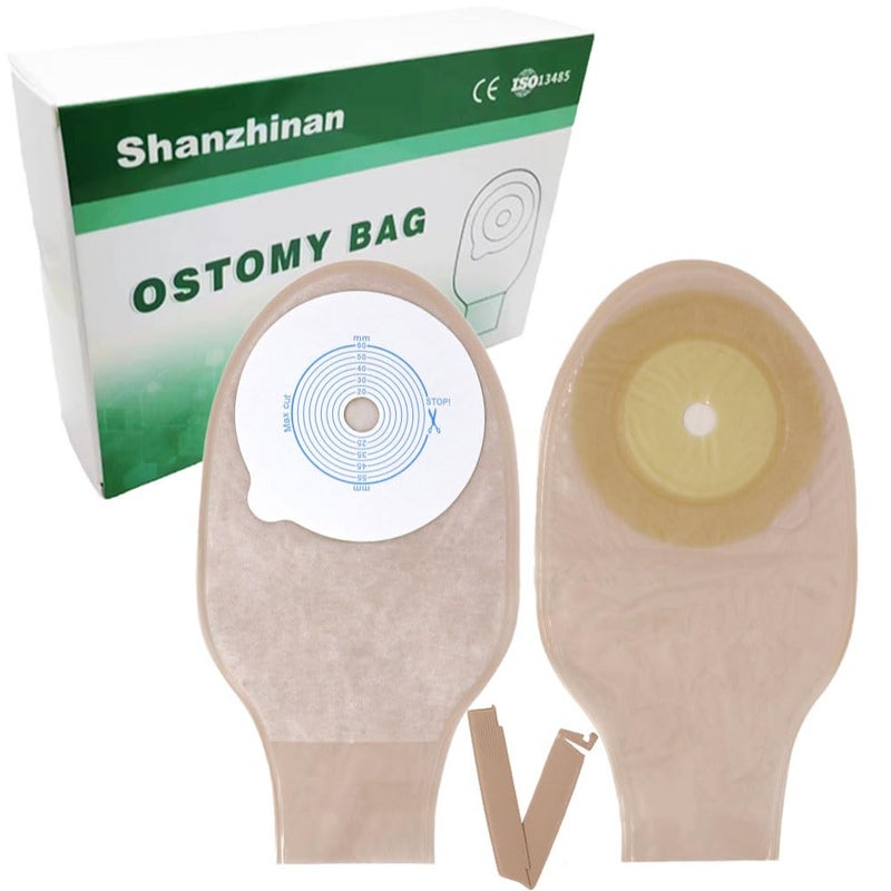 30 قطعة أكياس القولون واحد قطعة كيس ostomy مستلزمات ostomy أكياس ostomy قابلة للتصريف مع إغلاق مشبك للعناية بفتحة ileostomy CuttoFit15mm60mm